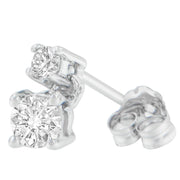 Bids.com 14K White Gold 1/2 cttw Round Cut Diamond Earrings (H-I, SI2-I1) Earrings White Smoke White.Gold / 0.5