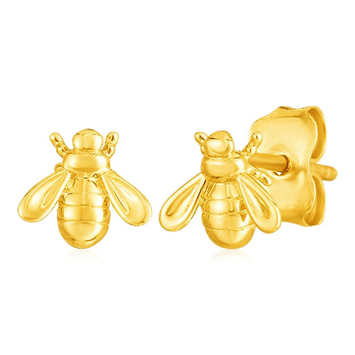 Bids.com 14k Yellow Gold Bee Stud Earrings Earrings White Smoke Yellow Gold