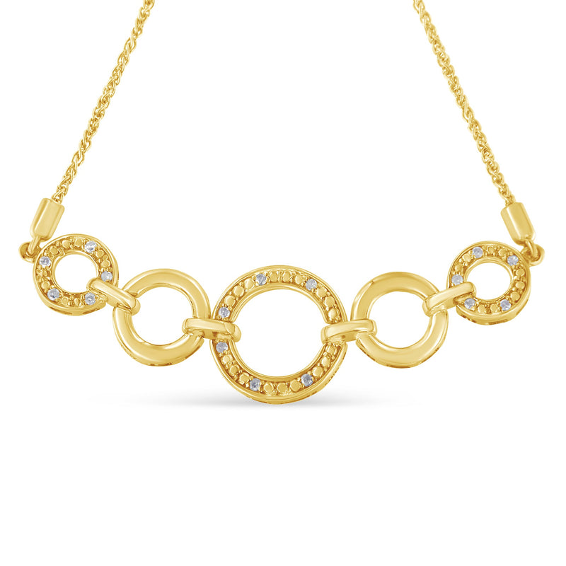 Bids.com 10K Yellow Gold over .925 Sterling Silver Diamond Accented Graduated Infinity Open Circle 6â€-9â€ Adjustable Bolo Bracelet Bracelets White Smoke Yellow.Sterling Silver / 7