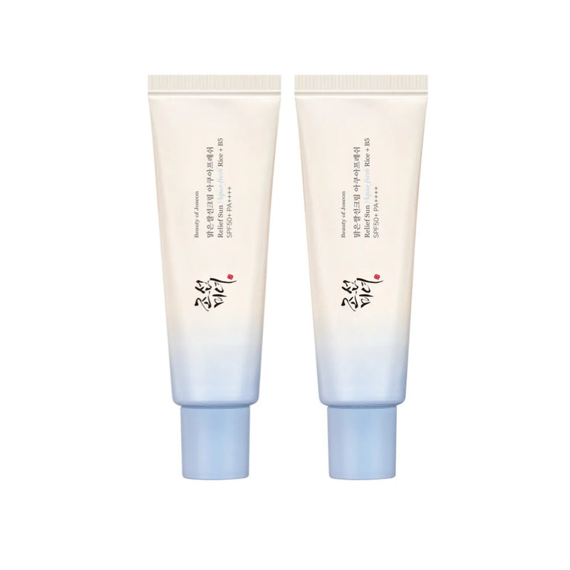 AsiaBeautyMall Beauty Of Joseon Relief Sun Aqua-Fresh: Rice + B5 SPF 50+ PA++++ (2-Packs) Sunscreen White Smoke