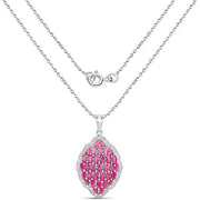 Bids.com 4.46 Carat Genuine Ruby .925 Sterling Silver Pendant Pendants White Smoke