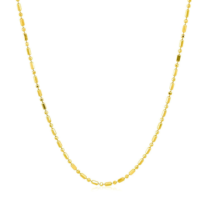 Bids.com 14k Yellow Gold Diamond-Cut Alternating Bead Chain 1.2mm Necklaces White Smoke 16 / Yellow Gold,18 / Yellow Gold,20 / Yellow Gold,One / Yellow Gold