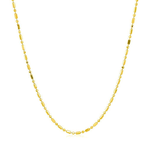 Bids.com 14k Yellow Gold Diamond-Cut Alternating Bead Chain 1.2mm Necklaces White Smoke 16 / Yellow Gold,18 / Yellow Gold,20 / Yellow Gold,One / Yellow Gold