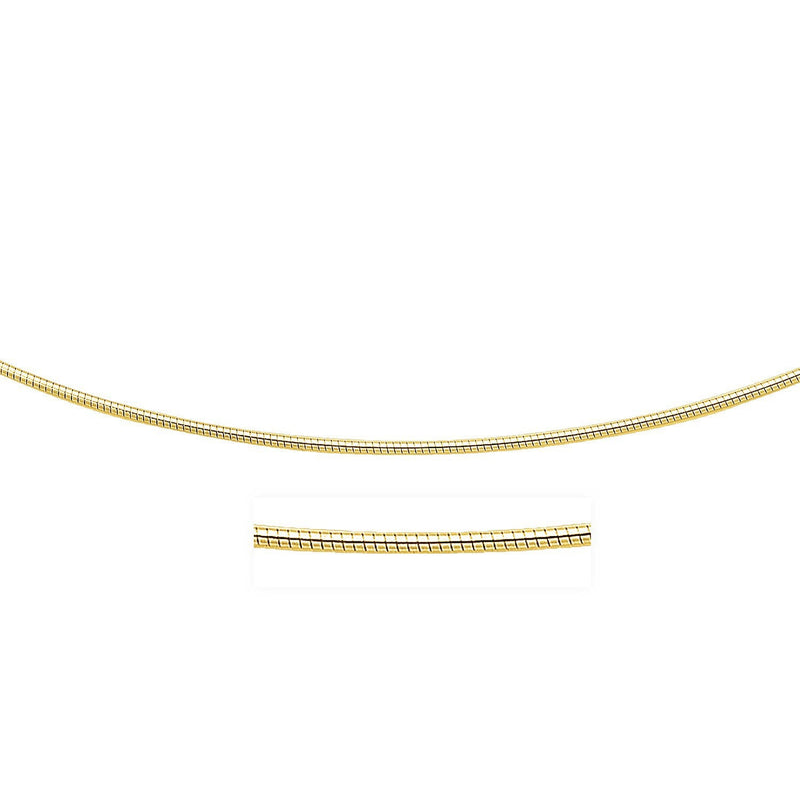 Bids.com 14k Yellow Gold Necklace in a Round Omega Chain Style Necklaces White Smoke 16 / Yellow Gold,17 / Yellow Gold,18 / Yellow Gold,20 / Yellow Gold