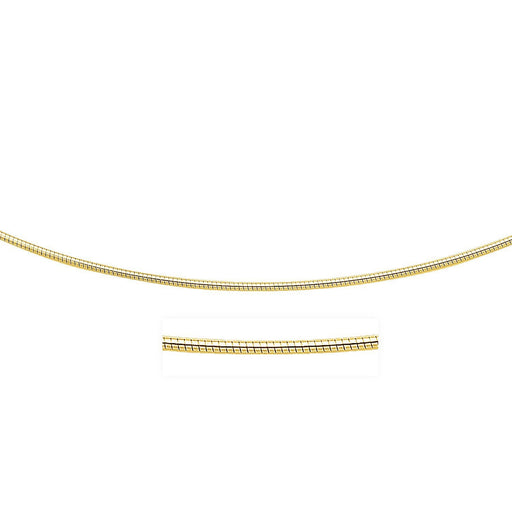 Bids.com 14k Yellow Gold Necklace in a Round Omega Chain Style Necklaces White Smoke 16 / Yellow Gold,17 / Yellow Gold,18 / Yellow Gold,20 / Yellow Gold