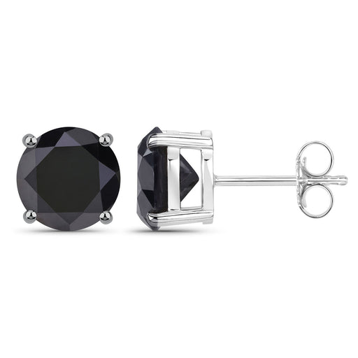 Bids.com 4.91 Carat Genuine Black Diamond 14K White Gold Earrings Earrings White Smoke