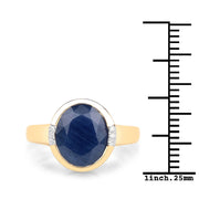 Bids.com 4.85 Carat Genuine Blue Sapphire and White Diamond 14K Yellow Gold Ring Rings White Smoke size 6.00,size 7.00,size 8.00,size 5.00,size 9.00