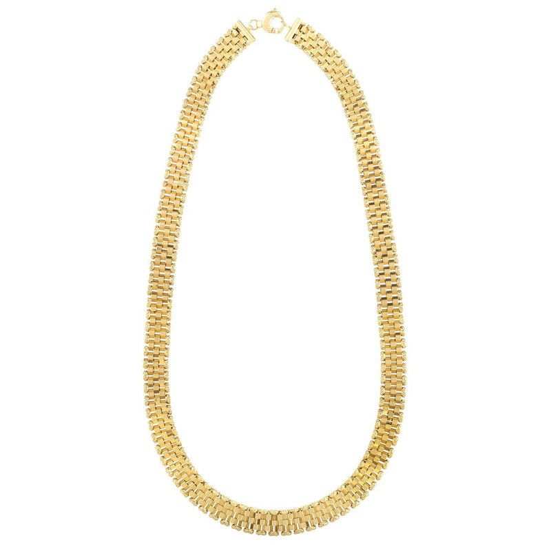 Bids.com 14k Yellow Gold Faceted Panther Link Chain Necklace Necklaces White Smoke 18 / Yellow Gold