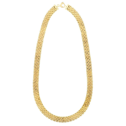 Bids.com 14k Yellow Gold Faceted Panther Link Chain Necklace Necklaces White Smoke 18 / Yellow Gold