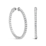 Bids.com 14K White Gold 1 3/4 Cttw Lab Grown Diamond Inside Out Hoop Earrings (G-H Color, VS2-SI1 Clarity) Earrings White Smoke White.Gold / 1.76