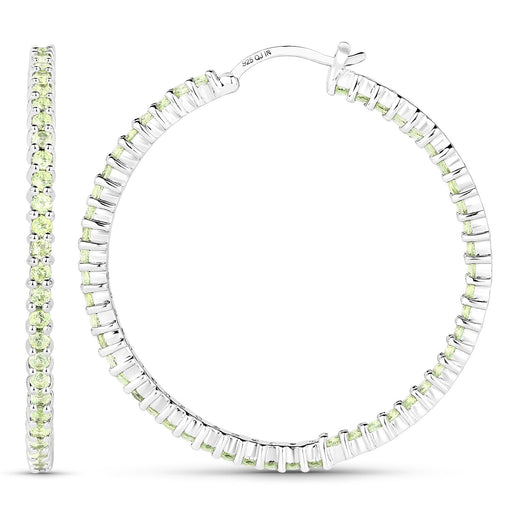 Bids.com 3.50 Carat Genuine Peridot .925 Sterling Silver Earrings Earrings White Smoke