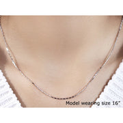 Bids.com 14k White Gold Lumina Pendant Chain 1.0mm Necklaces Tan 16 / White Gold,18 / White Gold,20 / White Gold