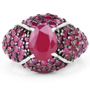 Bids.com 5.15 Carat Genuine Glass Filled Ruby & Ruby .925 Sterling Silver Ring Rings White Smoke size 6.00,size 7.00,size 8.00,size 9.00,size 5.00,size 10.00