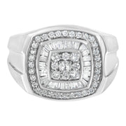 Bids.com 14K White Gold Men's 1 CTTW Diamond Band Ring Rings White Smoke 10 / White.Gold,10.5 / White.Gold,9.5 / White.Gold