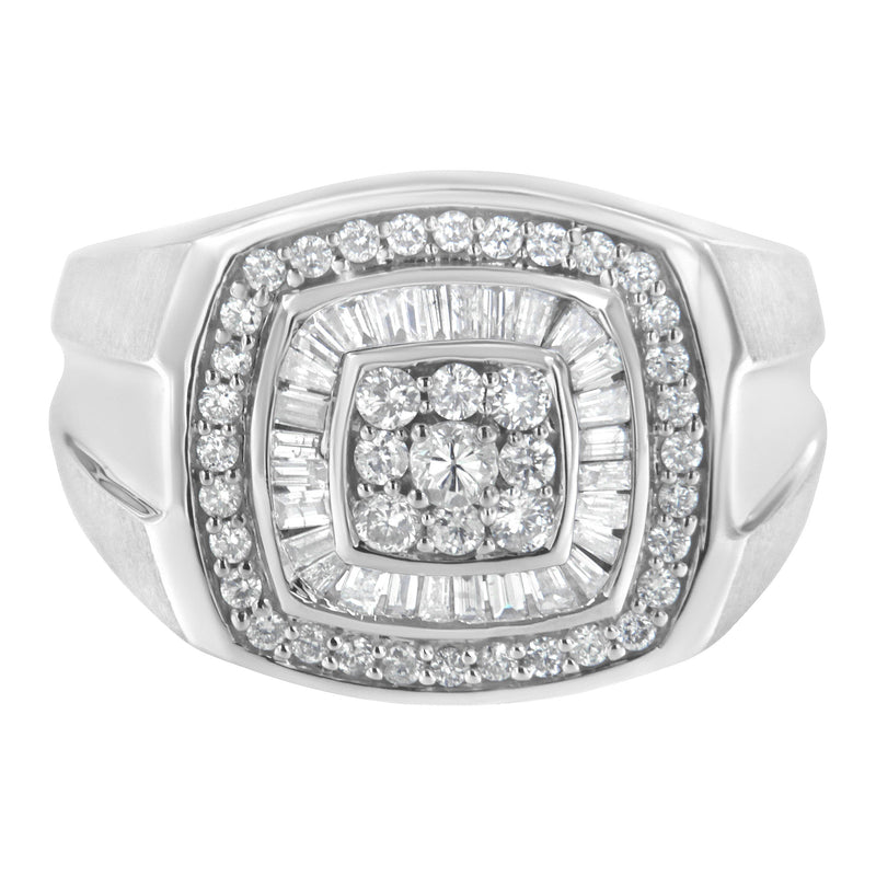 Bids.com 14K White Gold Men's 1 CTTW Diamond Band Ring Rings White Smoke 10 / White.Gold,10.5 / White.Gold,9.5 / White.Gold