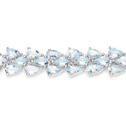 Bids.com 14.11 Carat Genuine Aquamarine .925 Sterling Silver Bracelet Bracelets White Smoke size 7.50,size 7.00,size 7.25