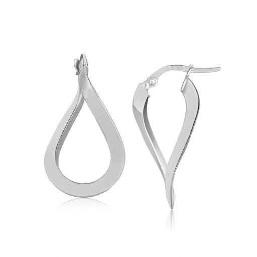 Bids.com 14k White Gold Twisted Freeform Hoop Earrings Earrings White Smoke White Gold