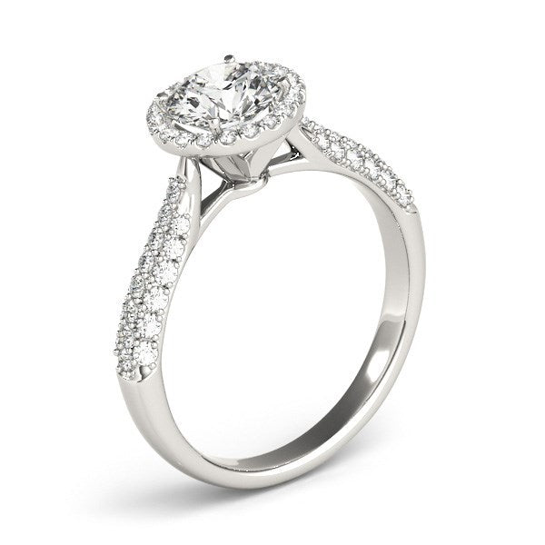 Bids.com 14k White Gold Halo Diamond Engagement Ring with Pave Band (1 1/3 cttw) Rings White Smoke 3 / White Gold,3.5 / White Gold,4 / White Gold,4.5 / White Gold,5 / White Gold,5.5 / White Gold,6 / White Gold,6.5 / White Gold,7 / White Gold,7.5 / White Gold,8 / White Gold,8.5 / White Gold,9 / White Gold