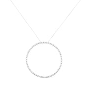 Bids.com .925 Sterling Silver 5.0 Cttw Prong Set Round-cut Diamond Open Circle Hoop 18" Pendant Necklace (I-J Color, I2-I3 Clarity) Necklaces White Smoke White.Sterling Silver / 18