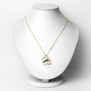 Bids.com 0.51 Carat Genuine Emerald and White Zircon .925 Sterling Silver Necklace Necklaces White Smoke