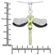 Bids.com 1.98 Carat Genuine Peridot and White Topaz .925 Sterling Silver Pendant Pendants White Smoke size 18.00