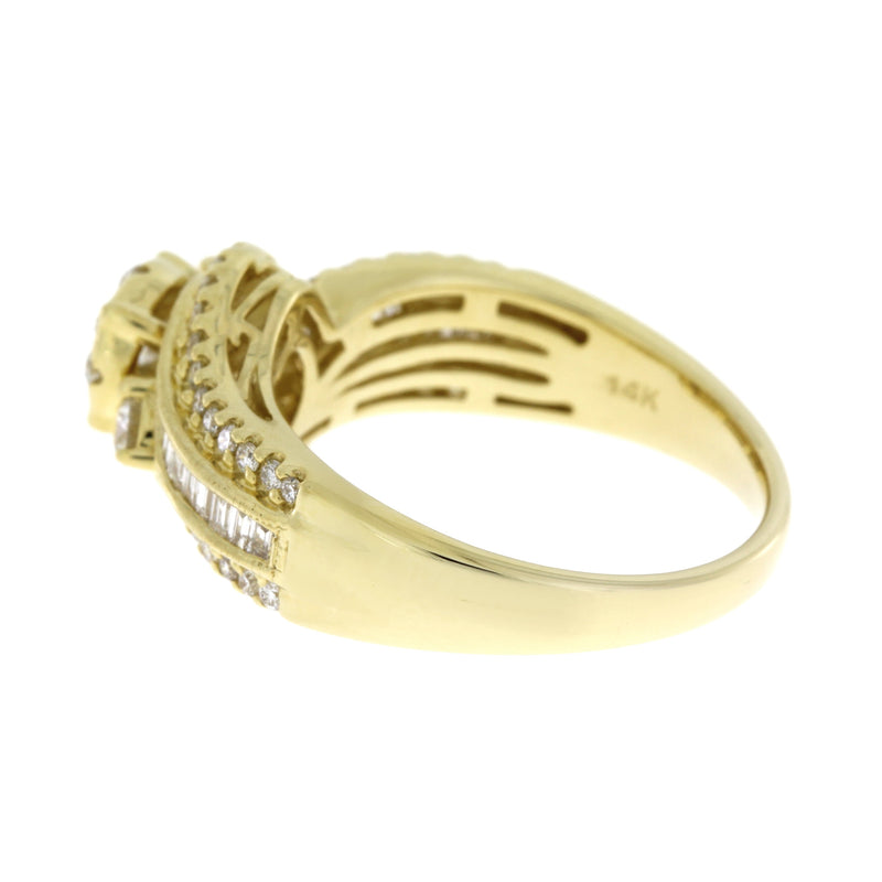 Bids.com 1.00ct Diamond Eng Only 14KT Yellow Gold Rings White Smoke 7.0