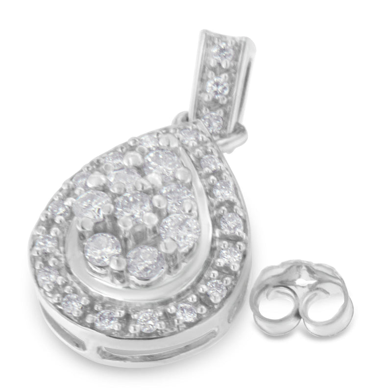 Bids.com 10k White Gold Round Cut Diamond Earrings (0.75 cttw, H-I Color, I1-I2 Clarity) Earrings White Smoke White.Gold / 0.75