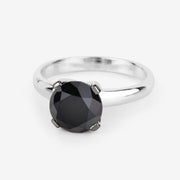 Bids.com 3.00 Carat Genuine Black Diamond 14K White Gold Ring Rings Lavender size 6.00,size 7.00,size 8.00