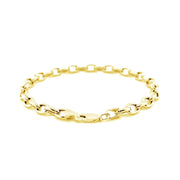 Bids.com 4.6mm 14k Yellow Gold Oval Rolo Bracelet Bracelets White Smoke 7 / Yellow Gold