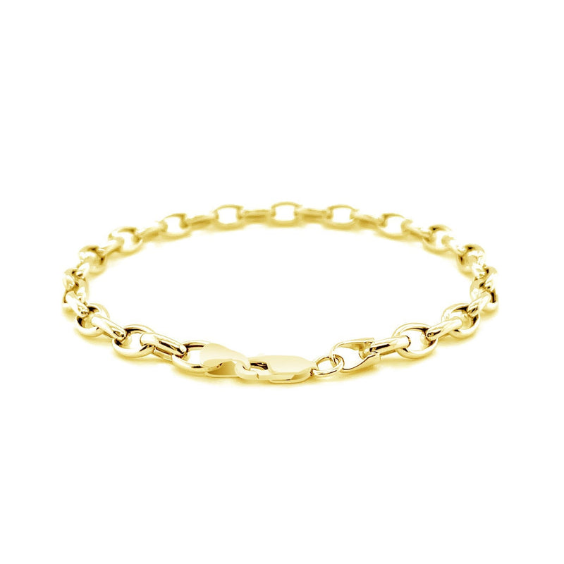 Bids.com 4.6mm 14k Yellow Gold Oval Rolo Bracelet Bracelets White Smoke 7 / Yellow Gold