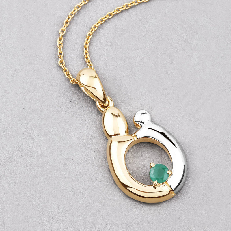 Bids.com 0.17 Carat Genuine Emerald .925 Sterling Silver Pendant Pendants Light Gray size 18.00