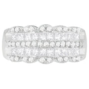 Bids.com 14K White Gold 1 1/7ct. TDW Round and Princess-Cut Diamond Ring(H-I, SI2-I1) Rings Light Gray 6.75 / White.Gold