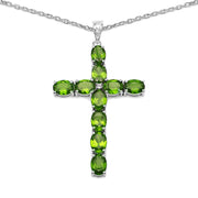 Bids.com 8.32 Carat Genuine Peridot and White Topaz .925 Sterling Silver Pendant Pendants White Smoke
