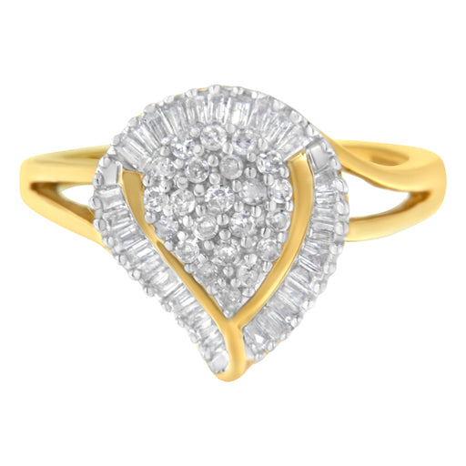 Bids.com 10K Yellow Gold Diamond Cluster Ring (1/2 Cttw, I-J Color, I1-I2 Clarity) - Size 8 Rings White Smoke 7 / Yellow.Gold,6 / Yellow.Gold,7.5 / Yellow.Gold,6.5 / Yellow.Gold,8 / Yellow.Gold