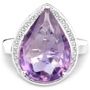Bids.com 9.00 Carat Genuine Amethyst .925 Sterling Silver Ring Rings White Smoke size 6.00,size 7.00,size 9.00,size 8.00,size 5.00
