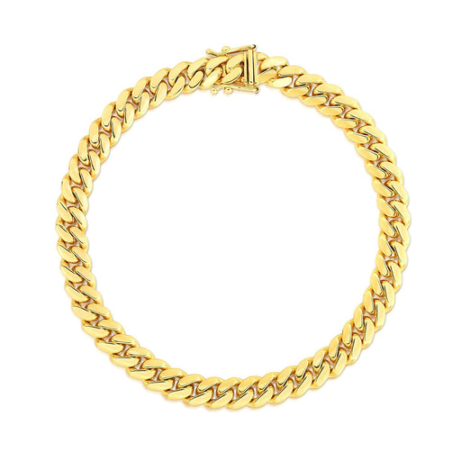 Bids.com 7.0mm 14k Yellow Gold Classic Miami Cuban Solid Bracelet Bracelets White Smoke 8.5 / Yellow Gold,9 / Yellow Gold