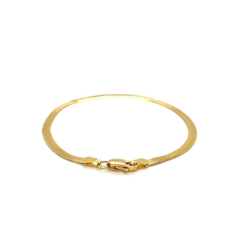 Bids.com 1.5mm 14k Yellow Gold Super Flex Herringbone Anklet Accessories White Smoke 10 / Yellow Gold