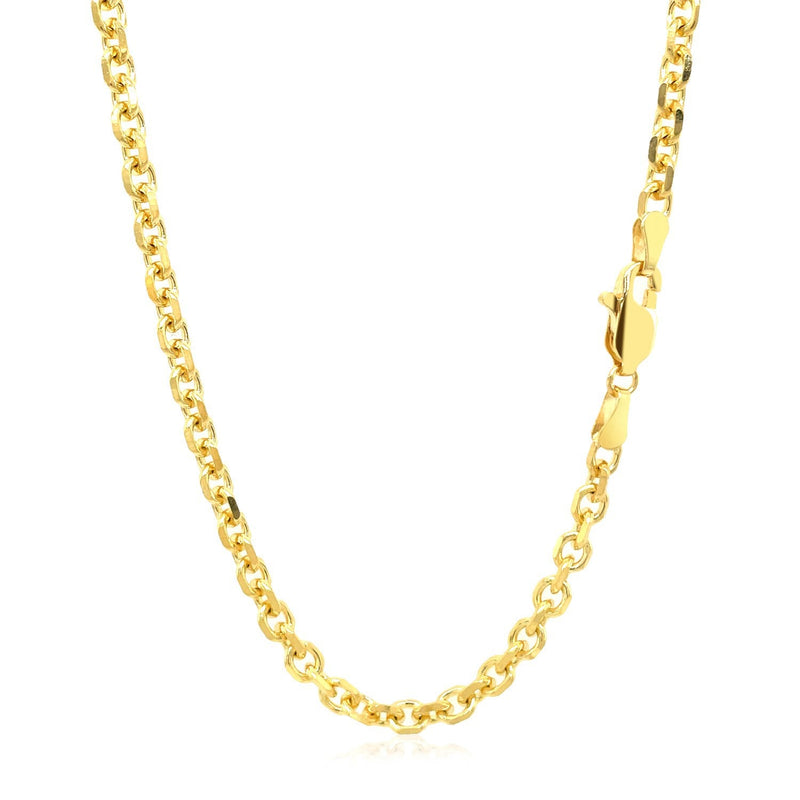 Bids.com 4.0mm 14k Yellow Gold Diamond Cut Cable Link Chain Necklaces White Smoke 18 / Yellow Gold,20 / Yellow Gold,22 / Yellow Gold,24 / Yellow Gold