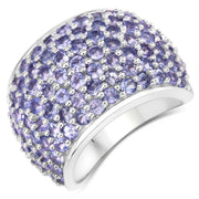 Bids.com 4.22 Carat Genuine Tanzanite .925 Sterling Silver Ring Rings White Smoke size 6.00,size 7.00,size 8.00,size 9.00,size 5.00