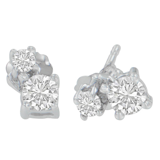 Bids.com 14K White Gold 1/2 cttw Round Cut Diamond Earrings (H-I, SI2-I1) Earrings White Smoke White.Gold / 0.5