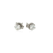 Bids.com 14k White Gold Diamond Four Prong Stud Earrings (1/4 cttw) Earrings White Smoke White Gold