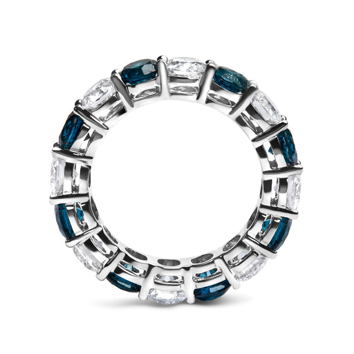 Bids.com 14K White Gold 6 1/4 Cttw Alternating Lab-Grown White and Natural Treated Blue Diamond Eternity Band Ring (F-G Color, VS1-VS2 Clarity) Rings White Smoke 7.5 / White.Gold,7 / White.Gold,9 / White.Gold,6 / White.Gold,8 / White.Gold,6.5 / White.Gold,8.5 / White.Gold