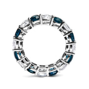 Bids.com 14K White Gold 6 1/4 Cttw Alternating Lab-Grown White and Natural Treated Blue Diamond Eternity Band Ring (F-G Color, VS1-VS2 Clarity) Rings White Smoke 7.5 / White.Gold,7 / White.Gold,9 / White.Gold,6 / White.Gold,8 / White.Gold,6.5 / White.Gold,8.5 / White.Gold