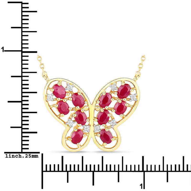Bids.com 2.36 Carat Genuine Ruby and White Zircon .925 Sterling Silver Necklace Necklaces White Smoke