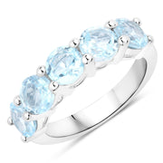 Bids.com 4.00 Carat Genuine Blue Topaz .925 Sterling Silver Ring Rings White Smoke size 6.00,size 7.00,size 8.00,size 5.00,size 9.00