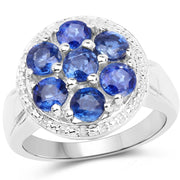 Bids.com 2.66 Carat Genuine Kyanite .925 Sterling Silver Ring Rings White Smoke size 6.00,size 7.00,size 8.00,size 9.00,size 5.00