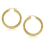 Bids.com 14k Yellow Gold Polished Hoop Earrings (40 mm) Earrings White Smoke Yellow Gold
