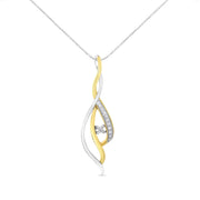 Bids.com 10K Yellow and White Gold Round Cut Diamond Accent Cascade 18" Pendant Necklace (J-K Color, I2-I3 Clarity) Necklaces White Smoke YellowWhite.Gold / 18