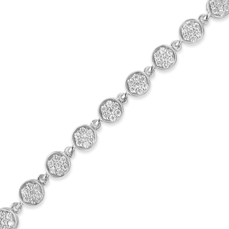 Bids.com .925 Sterling Silver 2.0 Cttw Round Diamond Link Bracelet (G-H Color, I1-I2 Clarity) - 7.25" Bracelets White Smoke White.Sterling Silver / 7.25