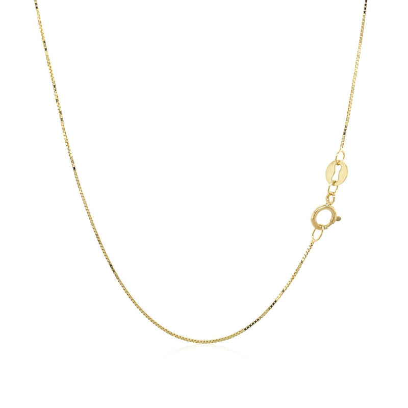 Bids.com 14k Yellow Gold Classic Box Chain 0.6mm Necklaces White Smoke 13 / Yellow Gold,16 / Yellow Gold,17 / Yellow Gold,18 / Yellow Gold,20 / Yellow Gold,24 / Yellow Gold